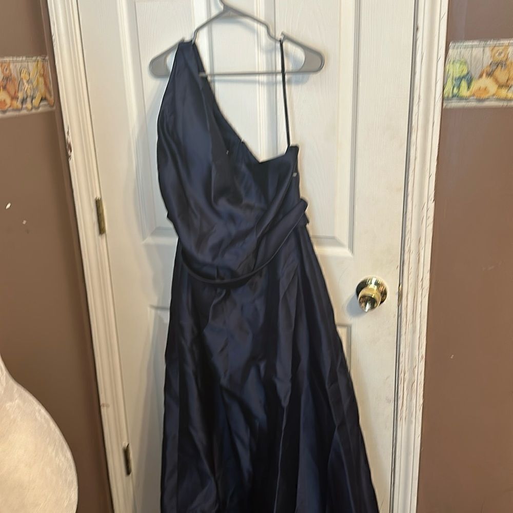 Alfred Sung OneShoulder Satin Twill Maxi Dress NWOT size 14